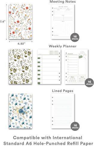 The Luna Hidden Whispers - Private Mood Bag Journal Cover with 48 Sheets of Refill Paper & A Metal Ballpoint Pen - Compatible with A6 6-Ring Binder - Mother's Day & Birthday Gift in Saudi Arabia