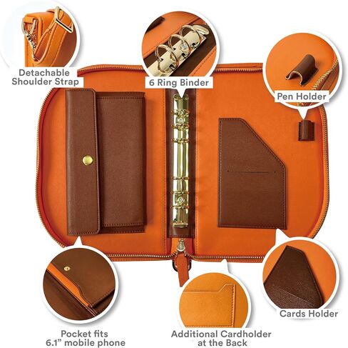 The Luna Hidden Whispers - Private Mood Bag Journal Cover with 48 Sheets of Refill Paper & A Metal Ballpoint Pen - Compatible with A6 6-Ring Binder - Mother's Day & Birthday Gift in Saudi Arabia