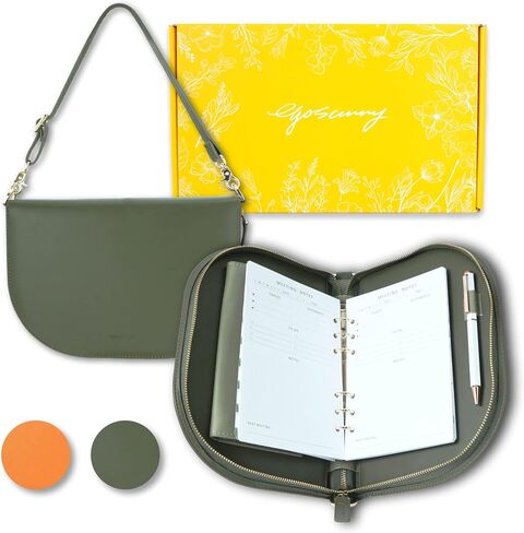 The Luna Hidden Whispers - Private Mood Bag Journal Cover with 48 Sheets of Refill Paper & A Metal Ballpoint Pen - Compatible with A6 6-Ring Binder - Mother's Day & Birthday Gift in Saudi Arabia