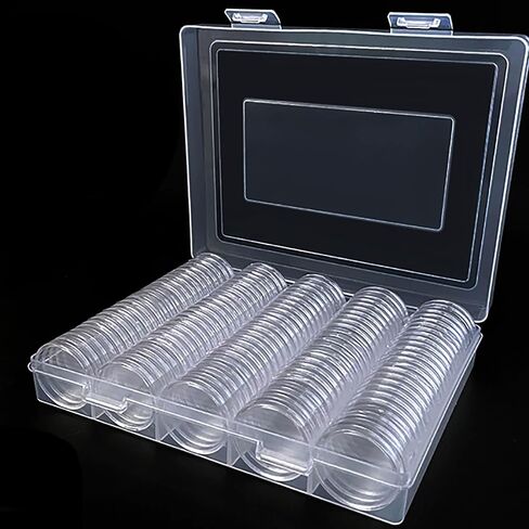 240 Pcs 30mm Coin Capsules Holder with Foam Gasket and Plastic Storage Organizer Box, 5 Sizes (17/20/25/27/30mm) Coins Collector Case Protector for Coin Collection Supplies in Saudi Arabia