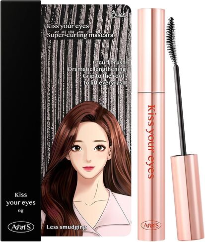 AMTS x Webtoon True Beauty، ماسكارا سوداء تطويل طبيعية حجم وطول، ماسكارا أنبوبية مقاومة للماء، وصلات رموش، لا تلطخ، لا تقشر، مكياج كوري Kbeauty Kdrama in Saudi Arabia