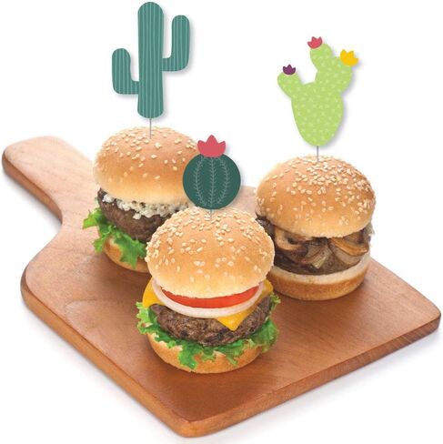 Big Dot of Happiness Prickly Cactus Party - Dessert Cupcake Toppers - Fiesta Party or Fiesta Birthday Party Clear Treat Picks - Set of 24 in Saudi Arabia