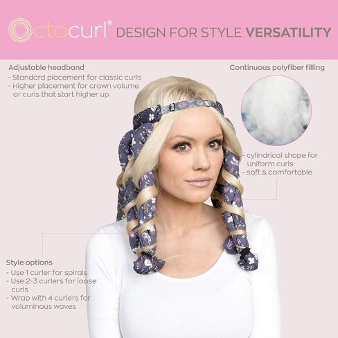 Octocurl Heatless Hair Curler (Short Hair) - Hair Rollers for Heatless Curls | Heatless Hair Curlers to Sleep In | Heatless Curling Headband (Cotton Poplin - Can Do Camo) in Kuwait