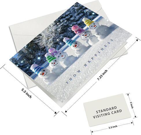 easykart labels 24 Christmas Greeting Cards with Envelopes, Snow Happiness Designs | 7.25 x 5.5 Inch Merry Christmas Cards with Seal Stickers For Friends, Family and loved Ones in Kuwait