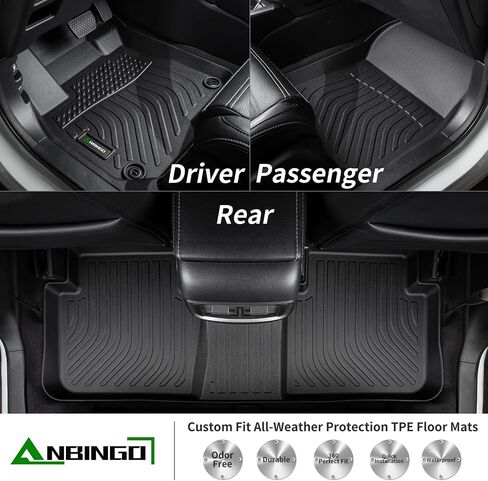 ANBINGO®- Floor Mats & Cargo Liner for 2015-2020 Chevy Chevrolet Tahoe & GMC Yukon(Not for XL), 3 Rows, All Weather Car Floor Mat for Chevy Tahoe Accessories Rubber Mats Heavy Duty Black in Saudi Arabia