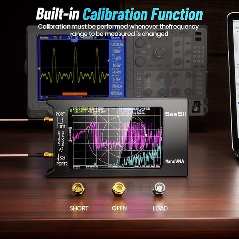 محلل شبكة ناقل NanoVNA-H4 مطور، SeeSii أحدث V4.3/4.2 10 كيلو هرتز - 1.5 جيجا هرتز HF VHF UHF 4 بوصات محلل هوائي شاشة تعمل باللمس يقيس معلمات S، نسبة الموجة الدائمة للجهد، المرحلة، التأخير، مخطط سميث in Kuwait