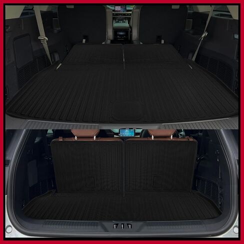 سجادات أرضية Naibeve لـ 2020-2024 Lincoln Aviator 6 مقاعد مع مقاعد دلو الصف الثاني لسيارة Lincoln Aviator Trunk Mat Cargo Mat Back Seat Cover Protector (حصائر الأرضية + سجادة صندوق السيارة + سجاد مسند الظهر) in Kuwait