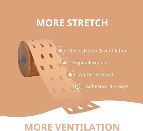 CureTape® Punch Pink | شريط علم الحركة المثقوب | المزيد من التمدد والتهوية| شريط ك لآلام المفاصل والركبة والكاحل والكتف | شريط علم الحركة للعلاج الطبيعي | شريط طبي مقاوم للماء in Kuwait