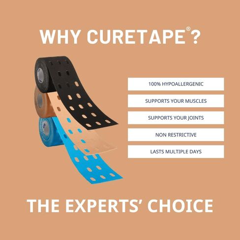 CureTape® Punch Pink | شريط علم الحركة المثقوب | المزيد من التمدد والتهوية| شريط ك لآلام المفاصل والركبة والكاحل والكتف | شريط علم الحركة للعلاج الطبيعي | شريط طبي مقاوم للماء in Kuwait