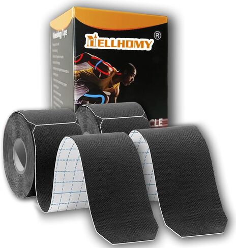 Waterproof Kinesiology Tape -<4-Rolls>-Athletic Tape for Joints Support & Muscle Pain Relief -<16.4ft Hollow >-Cotton Elastic Tape Perfect for Any Activity in Saudi Arabia