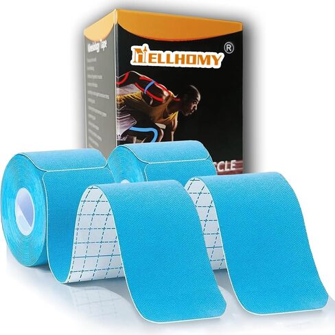 Waterproof Kinesiology Tape -<4-Rolls>-Athletic Tape for Joints Support & Muscle Pain Relief -<16.4ft Hollow >-Cotton Elastic Tape Perfect for Any Activity in Saudi Arabia