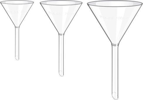 ULAB Scientific Glass Funnel 100mm, Stem Diameter 13mm, 3.3 Borosilicate Glass, Heavy Wall, Pack of 1, UGF1002 in Saudi Arabia