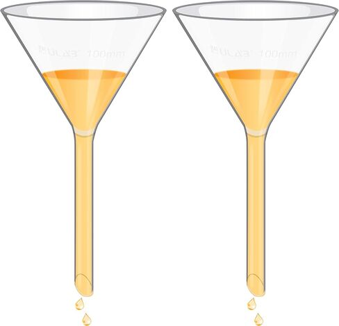 ULAB Scientific Glass Funnel 100mm, Stem Diameter 13mm, 3.3 Borosilicate Glass, Heavy Wall, Pack of 1, UGF1002 in Saudi Arabia