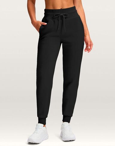 بنطلون رياضي نسائي من Viodia مبطن بالصوف للشتاء بخصر عالٍ من القطن الدافئ بنطال رياضي سميك مع جيوب in Kuwait