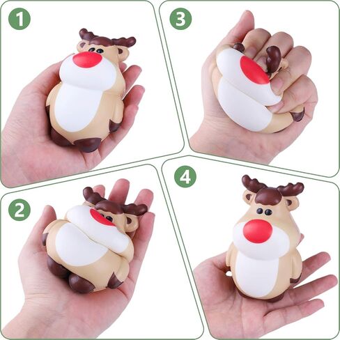 Christmas Squishy Toys Includes Santa, Christmas Tree, Reindeer,Stocking & Snowman Kawaii Slow Rising Squishy Toys 5 Pack in Saudi Arabia