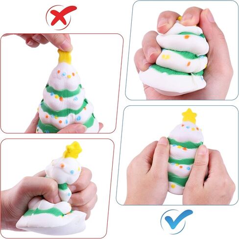 Christmas Squishy Toys Includes Santa, Christmas Tree, Reindeer,Stocking & Snowman Kawaii Slow Rising Squishy Toys 5 Pack in Saudi Arabia