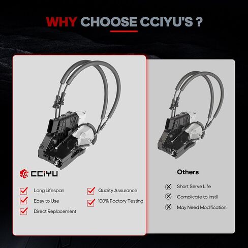 CCIYU مزلاج الباب قفل المحرك الأمامي الأيسر للسائق + الخلفي الأيسر للسائق قفل الباب الجانبي المحركات المتوافقة مع Hyundai Tucson 2016-2020 يستبدل 81310-D3010 in Kuwait