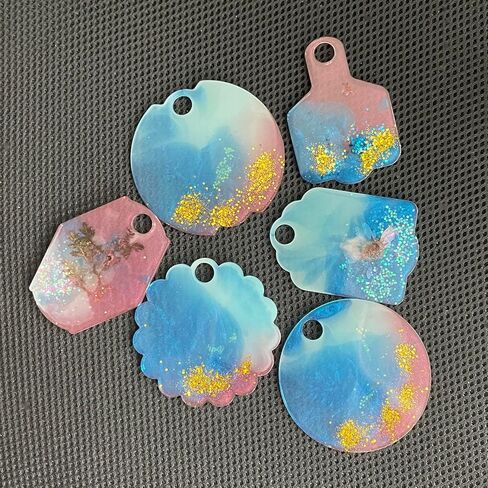 قطعتان من قالب الراتنج للوحة الاسم بوزن 40 أونصة غطاء كوب ستانلي 6 تجاويف غطاء بهلوان اسم العلامة قالب صب راتنجات الإيبوكسي DIY قلادة اسم مخصصة قالب سيليكون قالب تزيين الأكواب أداة صناعة يدوية in Kuwait