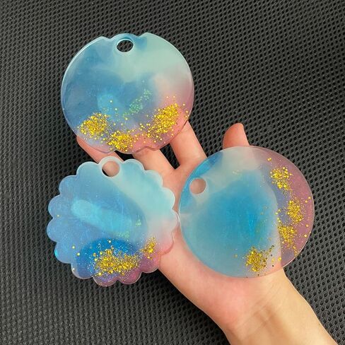 قطعتان من قالب الراتنج للوحة الاسم بوزن 40 أونصة غطاء كوب ستانلي 6 تجاويف غطاء بهلوان اسم العلامة قالب صب راتنجات الإيبوكسي DIY قلادة اسم مخصصة قالب سيليكون قالب تزيين الأكواب أداة صناعة يدوية in Kuwait