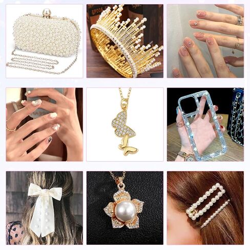 2032 Pcs Face Pearls Stickers Hair Gems Self Adhesive Pearl and Rhinestones Stickers 7 Sizes Hair Pearls Stickers for Makeup Nail Art DIY Crafts in Saudi Arabia