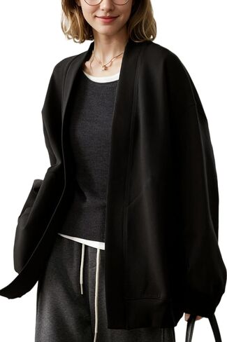 LICOBOD Open Front Lightweight Casual Cardigan Coat hoodies for women trendy with designs Sweatshirt Winter Clothes sweaters in Saudi Arabia
