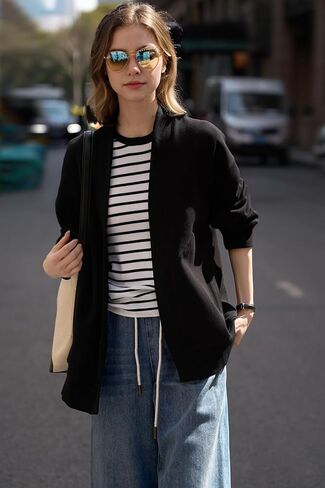LICOBOD Open Front Lightweight Casual Cardigan Coat hoodies for women trendy with designs Sweatshirt Winter Clothes sweaters in Saudi Arabia