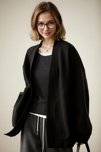 LICOBOD Open Front Lightweight Casual Cardigan Coat hoodies for women trendy with designs Sweatshirt Winter Clothes sweaters in Saudi Arabia