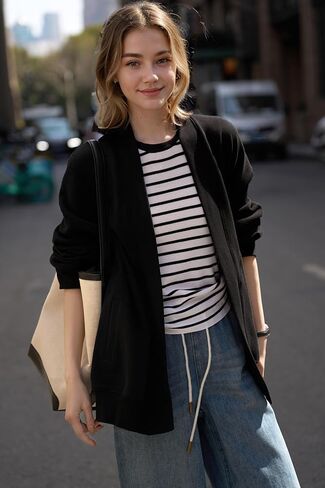 LICOBOD Open Front Lightweight Casual Cardigan Coat hoodies for women trendy with designs Sweatshirt Winter Clothes sweaters in Saudi Arabia