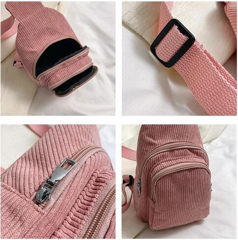 Corduroy Fanny Packs for Women Men, Fashionable Waist Bags Waterproof Small Crossbody Belt Bag Bum Bag with Adjustable Strap For Outdoor (Green) in Saudi Arabia