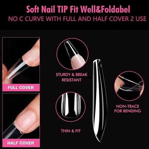 UNA GELLA Short Square Gel Nail Tips Full Matte 216 pcs Square Fake Nails Square Press on Nails Pre-shape Full Cover Acrylic Square Nails French False Nails 12 Sizes Soft Gel Tips in Saudi Arabia