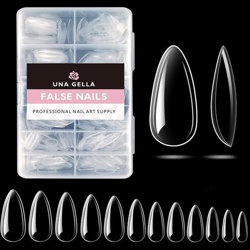 UNA GELLA Short Square Gel Nail Tips Full Matte 216 pcs Square Fake Nails Square Press on Nails Pre-shape Full Cover Acrylic Square Nails French False Nails 12 Sizes Soft Gel Tips in Saudi Arabia