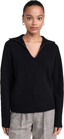 سترة بولو نسائية مضلعة من الجلد من Vince in Saudi Arabia