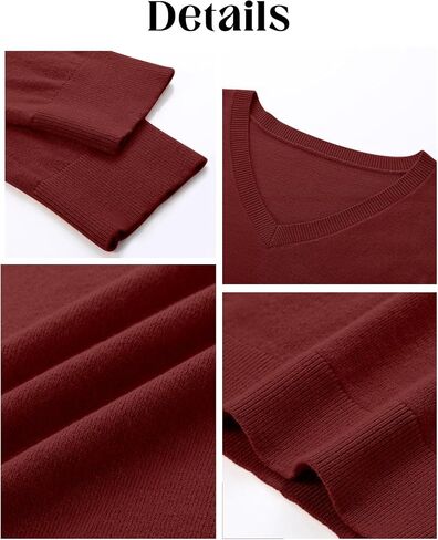 Riyiper 3 Pack Women's V Neck Sweater, Long Sleeve Lightweight Tops Casual Solid Color Pullover Loose Knit Classic Sweaters in Saudi Arabia