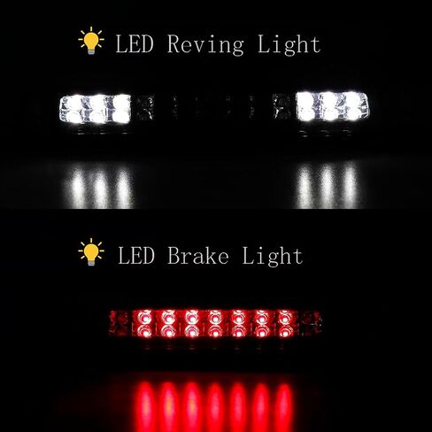 LED Third 3rd Brake Light for 1988-2000 Chevy GMC C/K 1500 2500 3500 Center High Mount Stop Light Rear Cargo Lamp Tail Light (Chrome Housing Smoked Lens) in Saudi Arabia