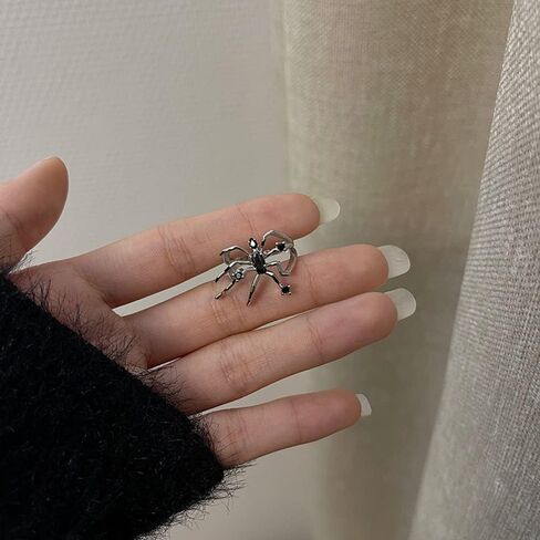 Xerling القوطية العنكبوت خواتم المفصل خمر هالوين خواتم الاصبع للنساء الأسود جوهرة الفضة خاتم المجوهرات الجمالية للفتيات في سن المراهقة (حلقة العنكبوت) in Kuwait