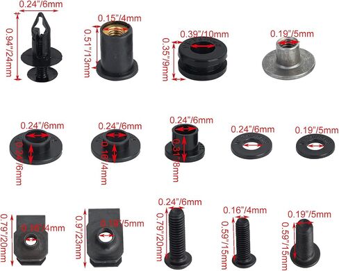 Motorcycle Fairing Bolt Kit Possbay Complete Fairing Bolts Screws Kits Fit for Honda CBR600RR 2003-2004 Mounting Kits Washers/Nuts/Fastenings/Clips/Grommets (Black) in Saudi Arabia