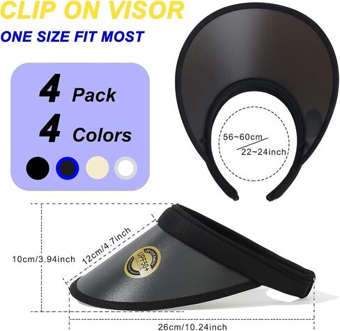 MULIMU 4 Pack Wide Brim Clip on Sun Visors UV Protection Pool Beach Sun Visor Hat for Women in Saudi Arabia