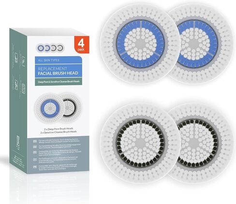 Brushmo Facial Cleansing Brush Heads compatible with Revitalizing Cleanse Brush Head, 4 pack in Saudi Arabia