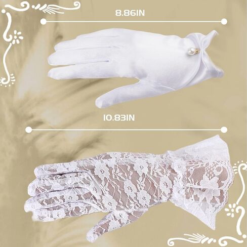 قفازات دانتيل بيج زهرية لحفلات الزفاف القصيرة من الدانتيل للنساء، قفازات أنيقة من الدانتيل للمعصم لعشاء الأوبرا in Kuwait