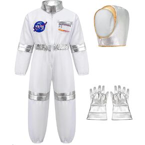 GZ-LAOPAITOU Astronaut Costumes for Boys Girls Space Jumpsuit Pilot Costume for Kids Halloween Cosplay Dress up