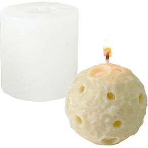Silicone Candle Molds for Candle Making, Round Candle Mold Cylinder Candle Molds Silicone Mold for Candle Making Moon Shape Candle Molds Epoxy Resin Casting Molds for Resin Casting, Soap(Moon)