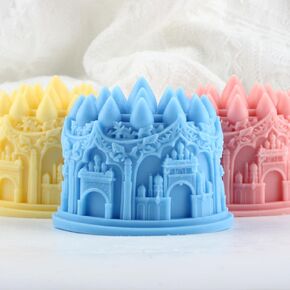 European Style Castle Candle Silicone Mold Castle Candle Molds Castle Resin Casting Mold for Candle Making Candle Home Decorate Mold Aromatherapy Gypsum Epoxy Resin Clay Craft