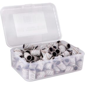 PANA 100 Pieces Nail Sanding Bands Professional Nail Manicure Great Fit for Nail Drill Bits for Acrylic Nails (150 Grit, Black) in Kuwait