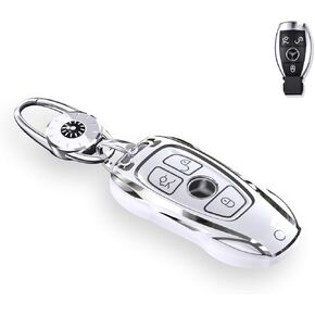 for Benz Key Fob Cover,Fit E300L C260L A200L C200 S450 GLC GLS400 GLB220 GLE350 A E S G Class Car Key Fob Case Holder (For Benz-B)