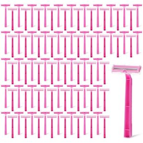 100 Pcs Women's Disposable Razors, Pink Razor Blades Bulk Pink Twin Blade Disposable Stainless Steel Hospitality Quality Shavers Multipurpose Portable Shave Razor Manual for Bathing Hotel Travel