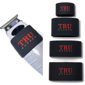 TRU BARBER Clipper Bands 4 PCS Clipper Sleeve for Barbers, Clipper Sleeve for Barber Tools, Non Slip, Heat Resistant (RED)