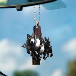 Car Rear View Mirror Pendant, Acrylic Christmas Tree Hanging Ornament, Animal 2D Flat Car Rear View Mirror Charm, Car Interior Accessories Decoration Presents for Window Wall (Giraffe)