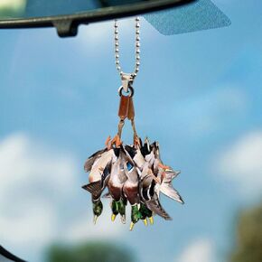 Car Rear View Mirror Pendant, Acrylic Christmas Tree Hanging Ornament, Animal 2D Flat Car Rear View Mirror Charm, Car Interior Accessories Decoration Presents for Window Wall (Giraffe)