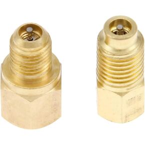 gohantee R12 R22 to R134a Adapters, R134A Refrigerant Tank/Vacuum Pump Port Connection Adapters 1/4" Flare Female x 1/2" Male R134A Refrigerant Refrigeration Handling Charging Tool