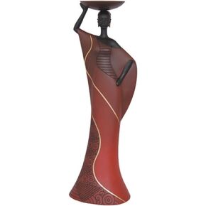 Candleholder: Tribal Woman in red